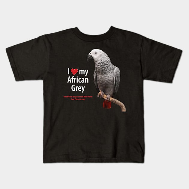 love African grey (1) Kids T-Shirt by Just Winging It Designs